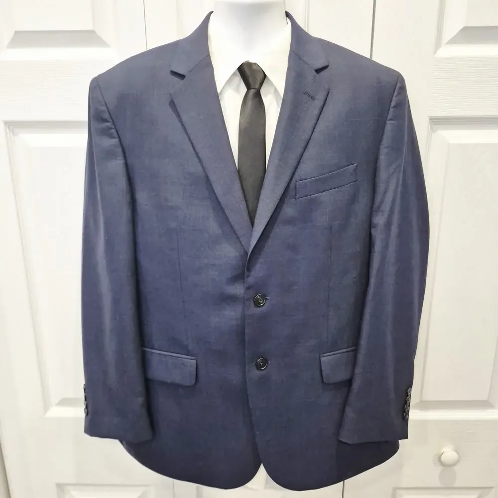 Jos A Bank 1905 Blazer 42R Blue Wool Stretch Suit Jacket Men Sport Coat 2 Button